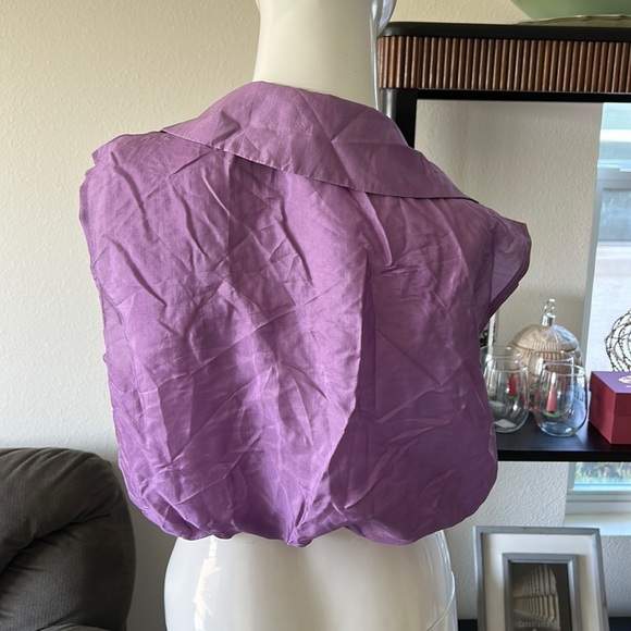 MARY CRAFTS SILK CROP SHIRT TOP BLOUSE SIZE 10 - Picture 2 of 7